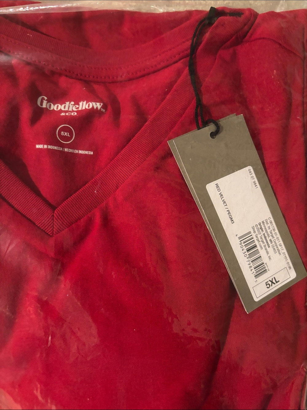 Goodfellow & Co Men's Big & Tall Short Sleeve V-Neck T-Shirt - Red 5XL - Picture 2 of 2